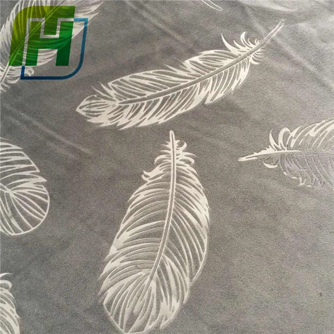 embossed feather velvet fabric