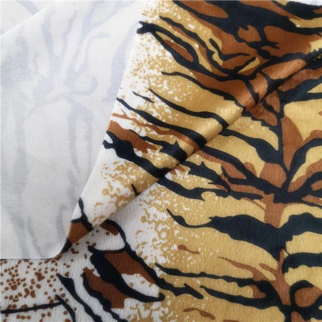 back side of velboa print fabric